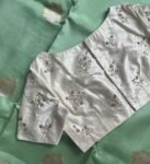 pure silk hand embroidery blouse/cream mirror hand made blouse/pure raw silk zardosi blouse/hand embroidered blouse/cream zardosi work blous