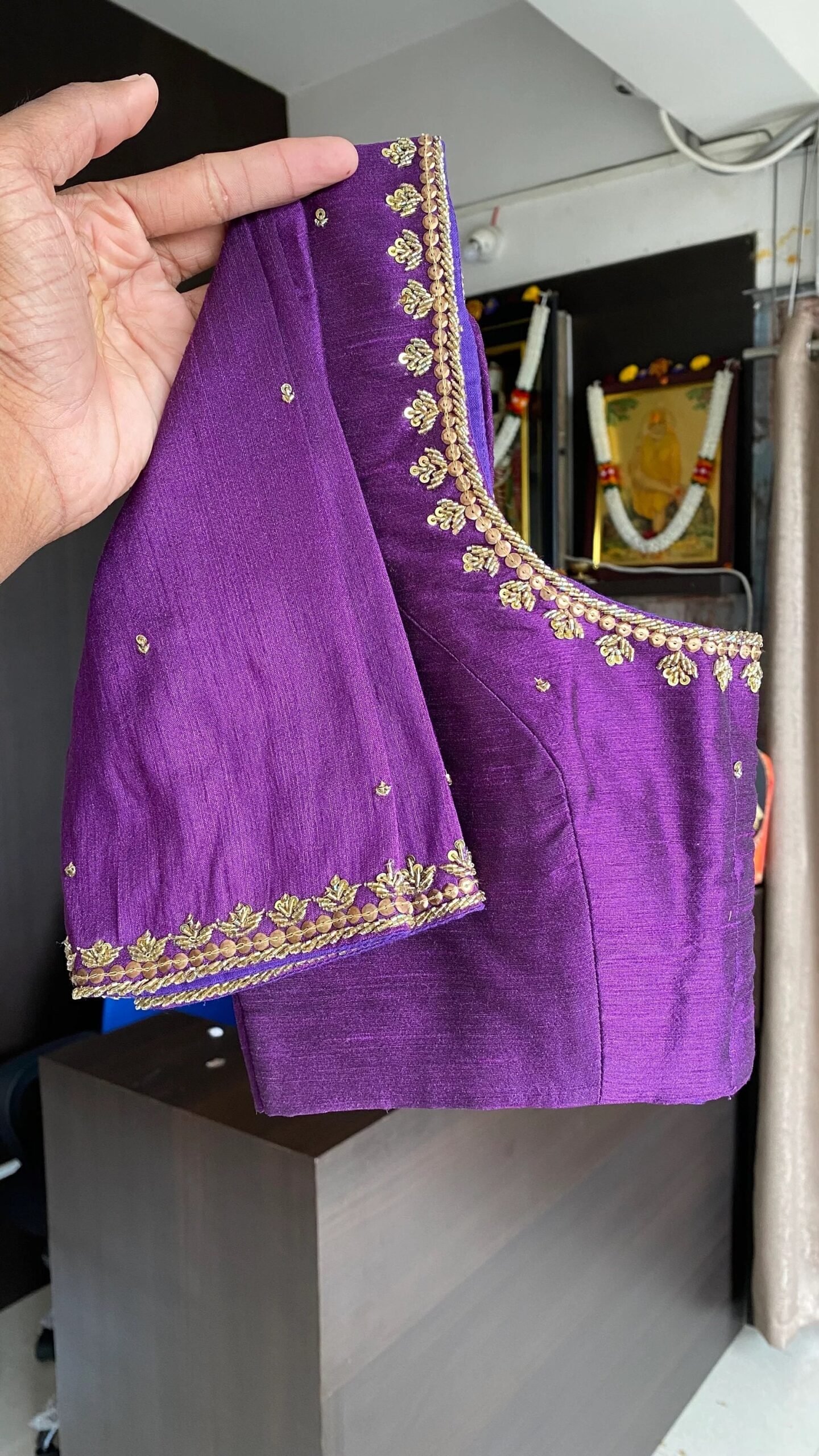 pure silk hand embroidery blouse/ saree maggam blouse/purple zardosi blouse usa/hand embroidered moderblouse/ ready made blouse zardosi usa