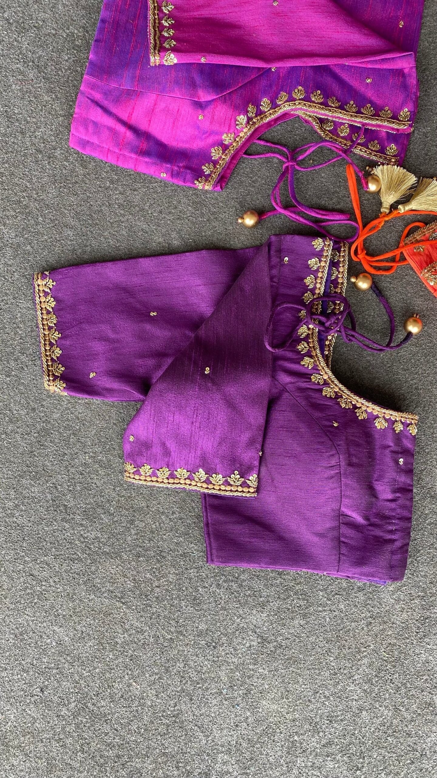 pure silk hand embroidery blouse/ saree maggam blouse/purple zardosi blouse usa/hand embroidered moderblouse/ ready made blouse zardosi usa