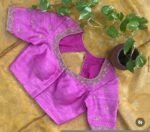 pure silk hand embroidery blouse/light pink maggam  blouse/pink hand embroidered blouse/pink ready made blouse zardosi/pink lavender blouse