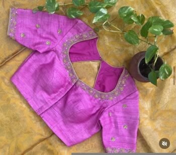 pure silk hand embroidery blouse/light pink maggam  blouse/pink hand embroidered blouse/pink ready made blouse zardosi/pink lavender blouse