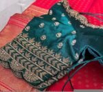 pure silk hand embroidery blouse/saree maggam blouse/green zardosi blouse usa/hand embroidered moderblouse/green ready made blouse zardosi