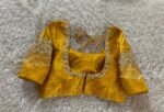 pure silk hand embroidery blouse/saree maggam blouse/yellow zardosi blouse/hand embroidered blouse /mustard yellow ready made blouse zardosi