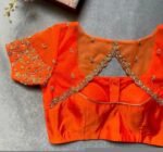 pure silk hand embroidery blouse/saree maggam blouse/orange zardosi blouse usa/hand embroidered modern blouse/ready made blouse zardosi usa