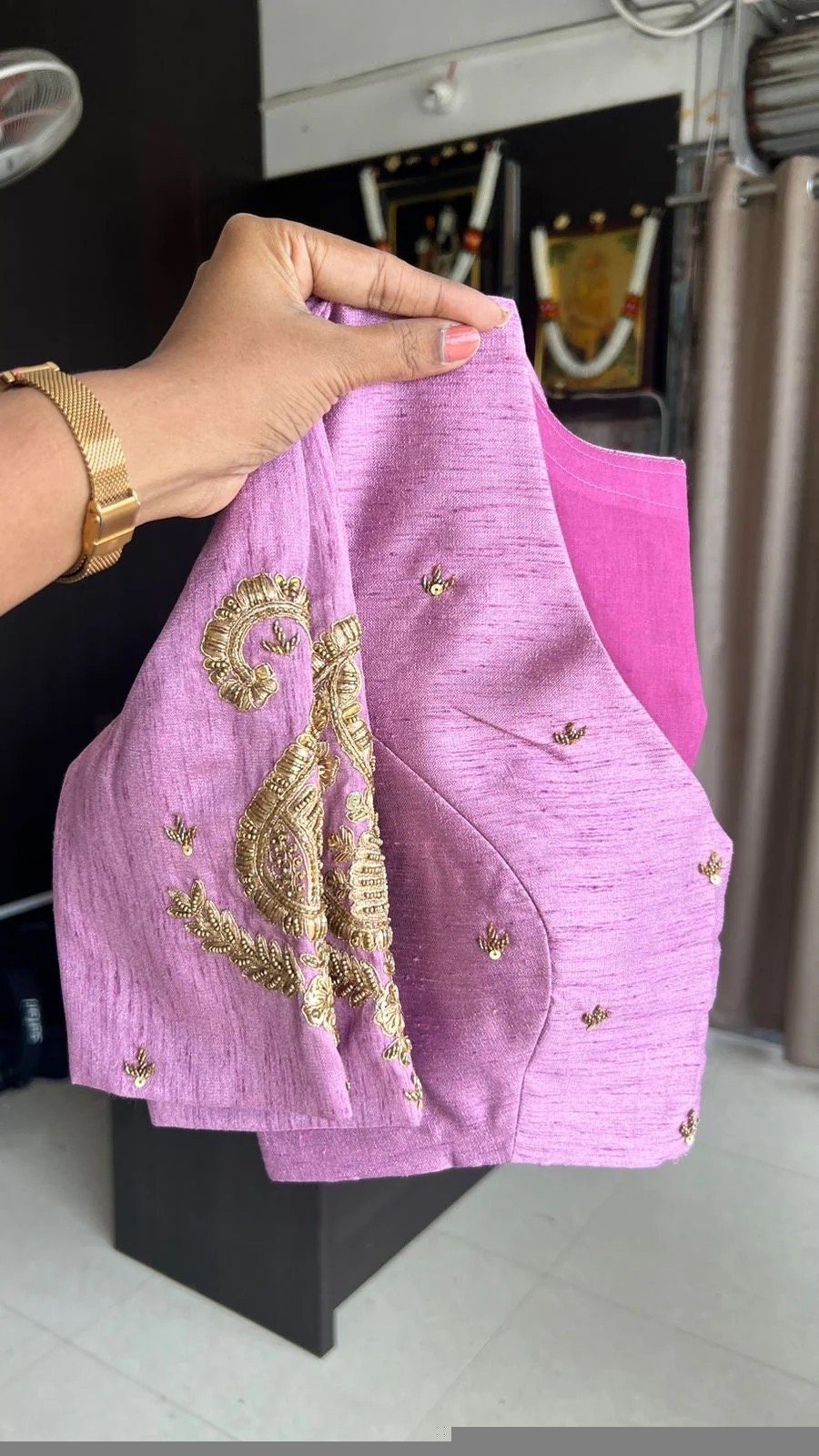 pure silk hand embroidery blouse/light pink maggam blouse/pink hand embroidered blouse/pink ready made blouse zardosi/pink lavender blouse