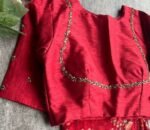 pure silk hand embroidery blouse/saree maggam blouse/red zardosi blouse/red hand embroidered moderblouse/red ready made blouse zardosi usa