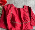 pure silk hand embroidery blouse/saree maggam blouse/red zardosi blouse/red hand embroidered moderblouse/red ready made blouse zardosi usa