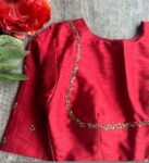 pure silk hand embroidery blouse/saree maggam blouse/red zardosi blouse/red hand embroidered moderblouse/red ready made blouse zardosi usa