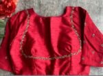 pure silk hand embroidery blouse/saree maggam blouse/red zardosi blouse/red hand embroidered moderblouse/red ready made blouse zardosi usa