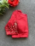 pure silk hand embroidery blouse/saree maggam blouse/red zardosi blouse/red hand embroidered moderblouse/red ready made blouse zardosi usa