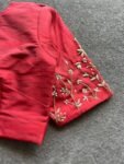 pure silk hand embroidery blouse/saree maggam blouse/red zardosi blouse/red hand embroidered moderblouse/red ready made blouse zardosi usa