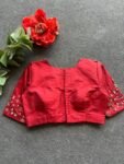 pure silk hand embroidery blouse/saree maggam blouse/red zardosi blouse/red hand embroidered moderblouse/red ready made blouse zardosi usa