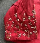 pure silk hand embroidery blouse/saree maggam blouse/red zardosi blouse/red hand embroidered moderblouse/red ready made blouse zardosi usa