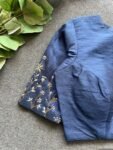 pure silk hand embroidery blouse/saree maggam blouse/zardosi blouse/navy blue hand embroidered moderblouse/blue ready made blouse zardosi