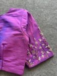 pure silk hand embroidery blouse/saree maggam blouse/pink zardosi blouse/purple embroidered moderblouse/purple ready made high neck blouse