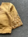 Hand Embroidered Silk Saree Blouse: Beige Zardosi Maggam Blouse