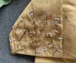 Hand Embroidered Silk Saree Blouse: Beige Zardosi Maggam Blouse