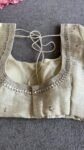 pure silk hand embroidery blouse/beige mirror hand made blouse/pure raw silk zardosi blouse/hand embroidered blouse/cream mirror work blouse