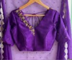 pure silk hand embroidery blouse/saree maggam blouse/purple zardosi blouse/hand embroidered blouse /magenta pink ready made blouse zardosi