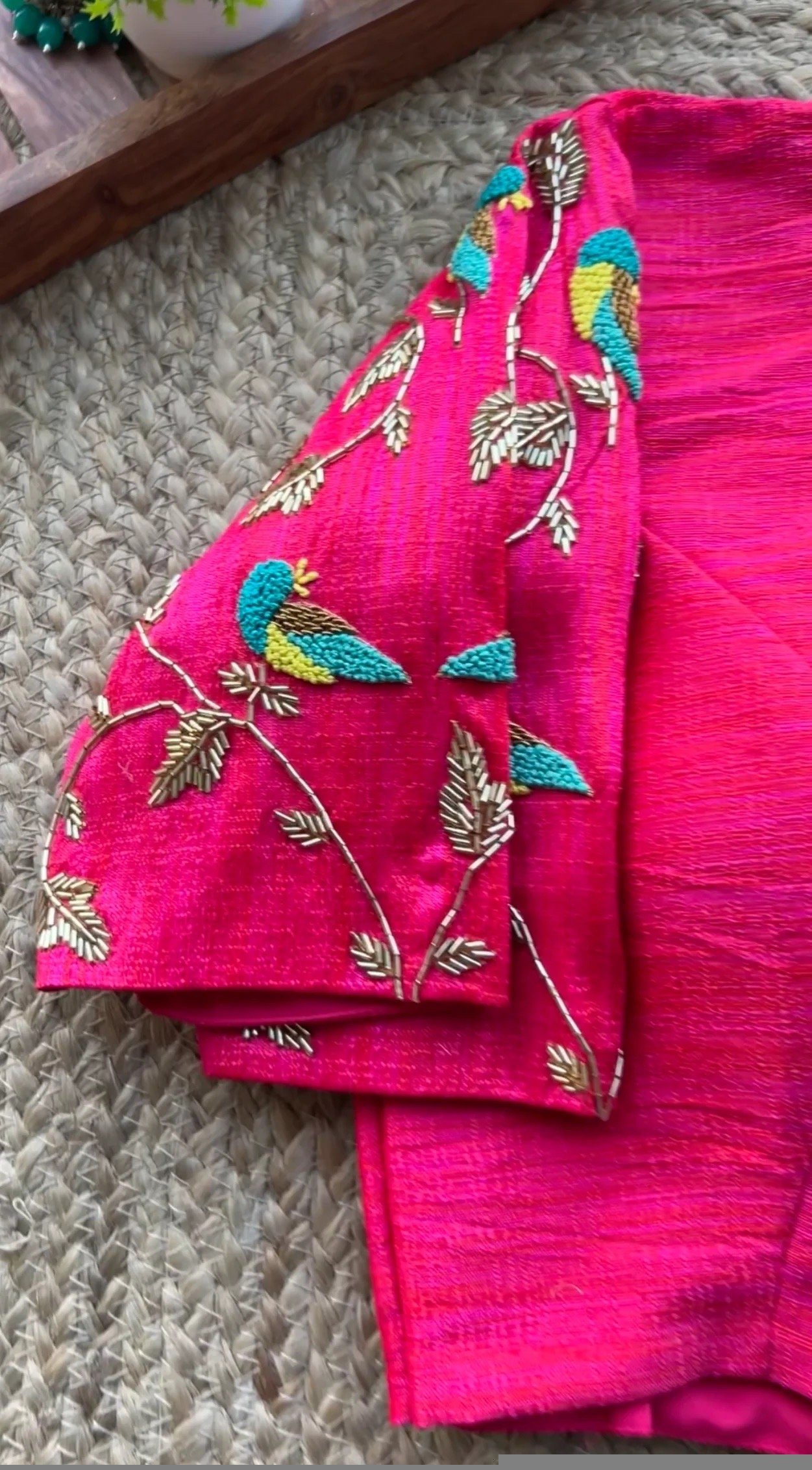 pure silk hand embroidery blouse/pink maggam blouse/silk zardosi blouse/hand embroidered blouse/pink ready made blouse zardosi/pink blouse