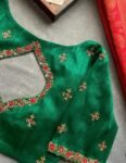 pure silk hand embroidery blouse/saree maggam blouse/green zardosi blouse/hand embroidered moderblouse/green ready made blouse zardosi usa