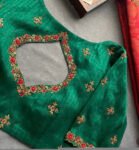 pure silk hand embroidery blouse/saree maggam blouse/green zardosi blouse/hand embroidered moderblouse/green ready made blouse zardosi usa