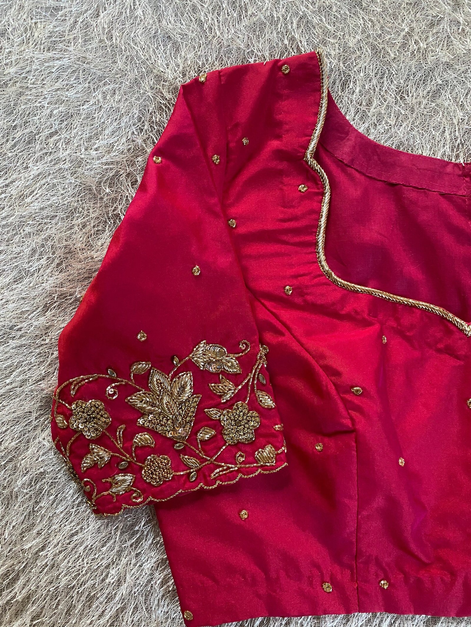 pure silk hand embroidery blouse/saree maggam blouse/red zardosi blouse/pink hand embroidered moderblouse/pink ready made blouse zardosi usa