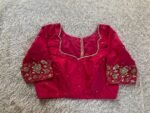 pure silk hand embroidery blouse/saree maggam blouse/red zardosi blouse/pink hand embroidered moderblouse/pink ready made blouse zardosi usa