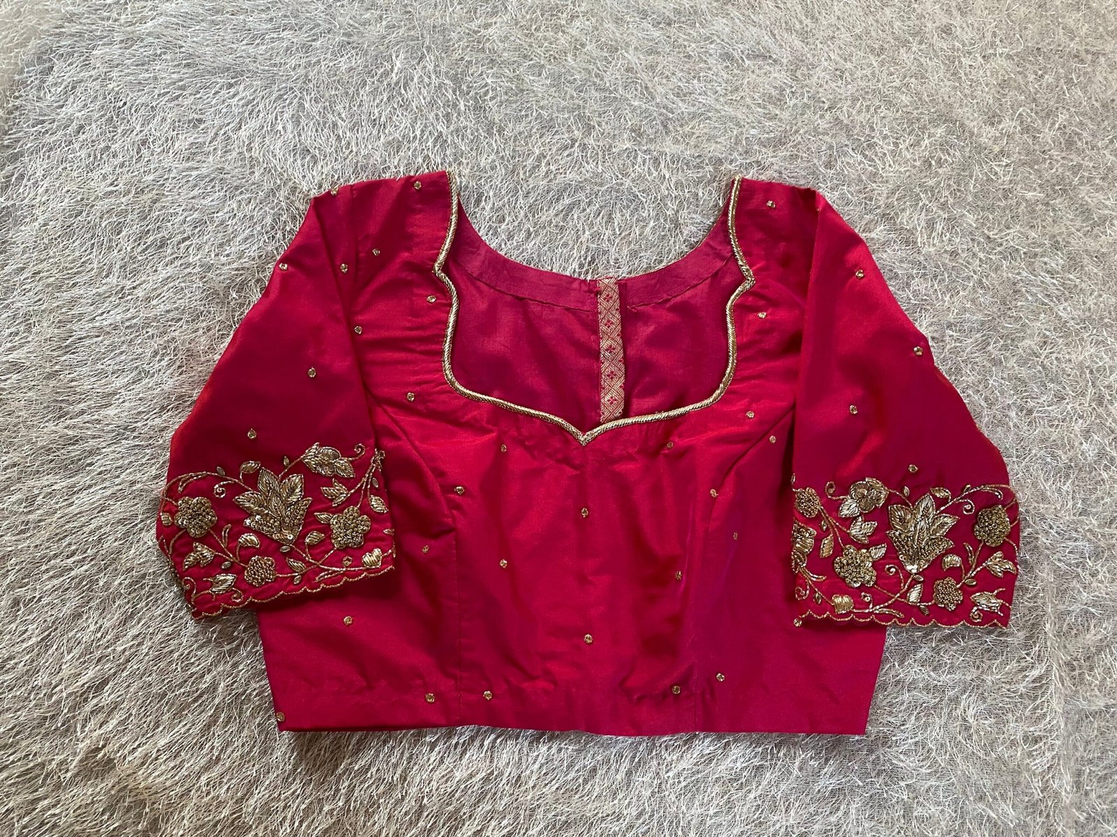 pure silk hand embroidery blouse/saree maggam blouse/red zardosi blouse/pink hand embroidered moderblouse/pink ready made blouse zardosi usa