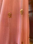 Onion pink embroidered saree/heavy embroidery tissue blouse |sequin saree/georgette party saree blouse |sarees USA |modern saree hand work