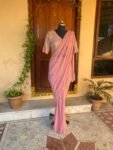 Onion pink embroidered saree/heavy embroidery tissue blouse |sequin saree/georgette party saree blouse |sarees USA |modern saree hand work