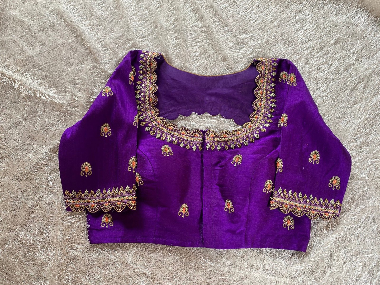 pure silk hand embroidery blouse/saree maggam blouse/purple zardosi blouse usa/hand embroidered moderblouse/purple ready made blouse zardosi