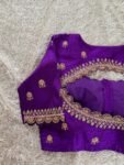 pure silk hand embroidery blouse/saree maggam blouse/purple zardosi blouse usa/hand embroidered moderblouse/purple ready made blouse zardosi