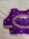 pure silk hand embroidery blouse/saree maggam blouse/purple zardosi blouse usa/hand embroidered moderblouse/purple ready made blouse zardosi
