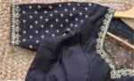 pure silk hand embroidery blouse/ saree maggam blouse/black zardosi blouse /hand embroidered moderblouse/black ready made blouse zardosi usa