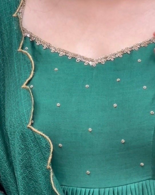Hand embroidered green Anarkali/festive anarkali suit with dupatta/ green designer anarkali gown USA/green anarkali/Zardosi hand work dress
