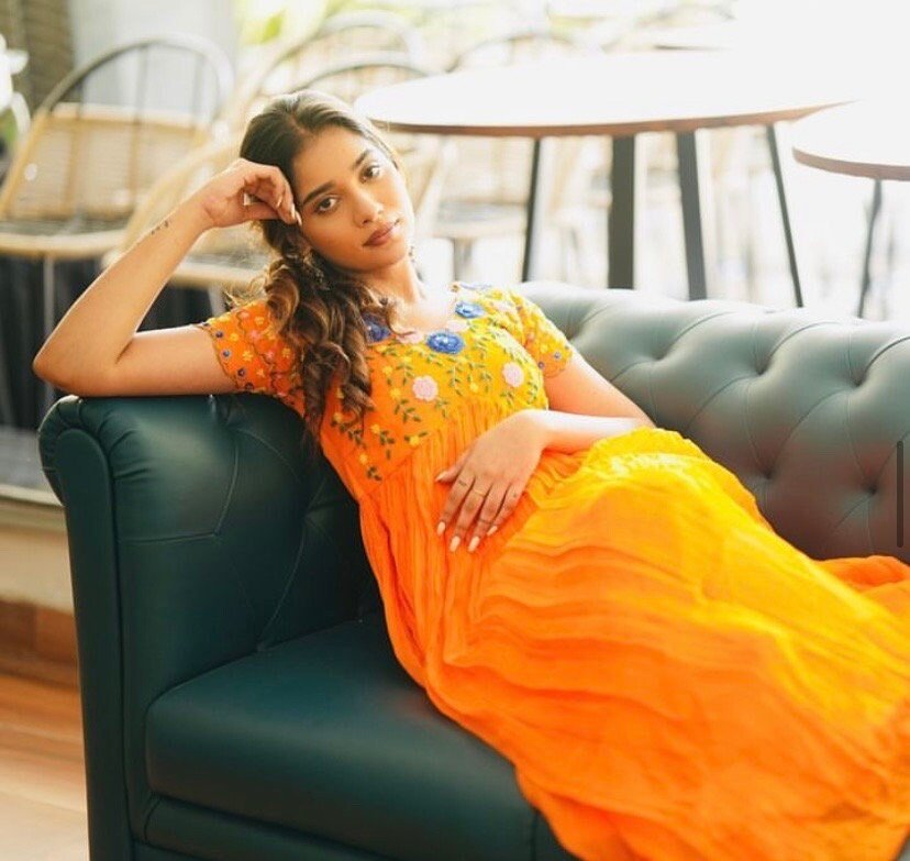 Orange Anarkali suit usa/anarkali kurta short sleeve/orange anarkali/hand embroidered dress anarkali/Indian dresses/simple anarkali kurta