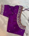 pure silk hand embroidery blouse/ saree maggam blouse/purple zardosi blouse usa/hand embroidered moderblouse/ ready made blouse zardosi usa