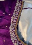 pure silk hand embroidery blouse/ saree maggam blouse/purple zardosi blouse usa/hand embroidered moderblouse/ ready made blouse zardosi usa