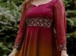 Hand embroidered Anarkali with pants/anarkali suit set/redanarkali wit dupatta USA/maroon red kurta with dupatta/burgundy red anarkali dress