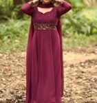 Hand embroidered Anarkali with pants/anarkali suit set/redanarkali wit dupatta USA/maroon red kurta with dupatta/burgundy red anarkali dress