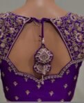 pure silk hand embroidery blouse/modern saree maggam blouse/purple zardosi blouse/wedding hand embroidered blouse/bridal ready made blouse
