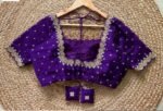 pure silk hand embroidery blouse/ saree maggam blouse/purple zardosi blouse usa/hand embroidered moderblouse/ ready made blouse zardosi usa
