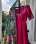 kalamkari anarkali dupatta/anarkali suit set/anarkali kurta dupatta/Indian dresses/anarkali dress with Kalamkari’s dupatta/kalamkari dress