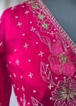 Hand Embroidered Silk Anarkali Dress with Banarasi Dupatta