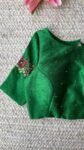 pure silk hand embroidery blouse/saree maggam blouse/green zardosi blouse/green embroidered moderblouse/green ready made high neck blouse