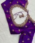 pure silk hand embroidery blouse/saree maggam blouse/purple zardosi blouse usa/hand embroidered moderblouse/purple ready made blouse zardosi