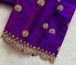 pure silk hand embroidery blouse/saree maggam blouse/purple zardosi blouse usa/hand embroidered moderblouse/purple ready made blouse zardosi