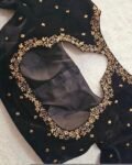 pure velvet hand embroidery blouse /modern saree maggam blouse/black zardosi blouse / hand embroidered blouse/black velvet ready made blouse