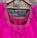 pure silk hand embroidery blouse/saree maggam blouse/hot pink zardosi blouse/hand embroidered blouse /magenta pink ready made blouse zardosi